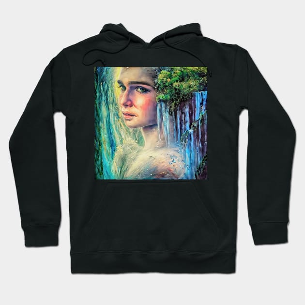 Portrait of pretty young woman and some nature Hoodie by bogfl